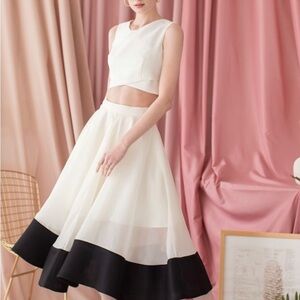 CHICWISH Organza Tulle Skirt With Mesh Hem, Size S